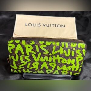 Louis Vuitton Stephen Sprouse green graffiti monogram canvas wallet